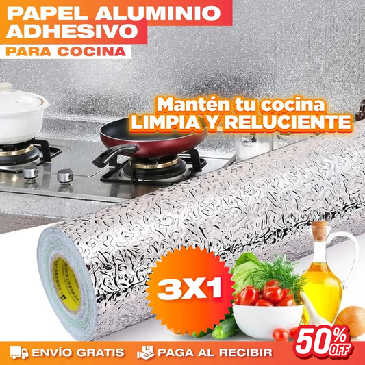 Papel Aluminio Adhesivo para Cocina