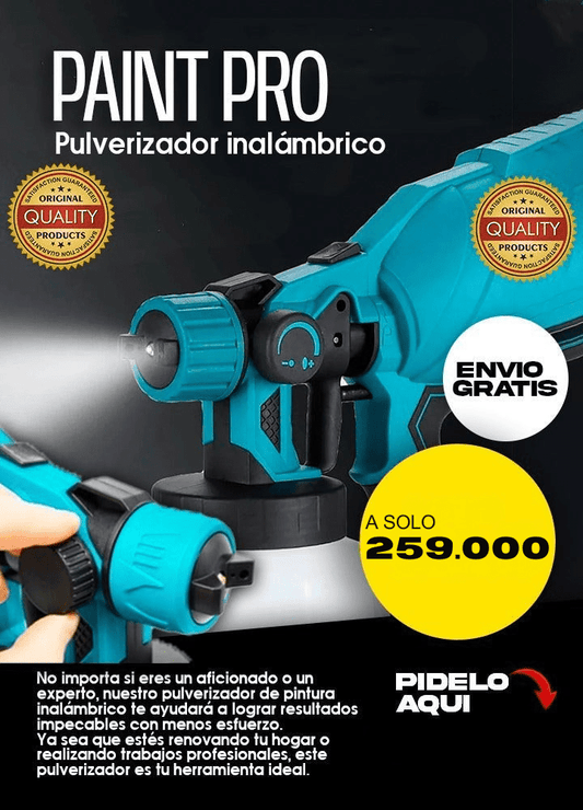 Paint Pro Pistola Pulverizadora Eléctrica Inalámbrica de Alta Potencia - [PROMOCIÓN DISPONIBLE SOLO HOY]